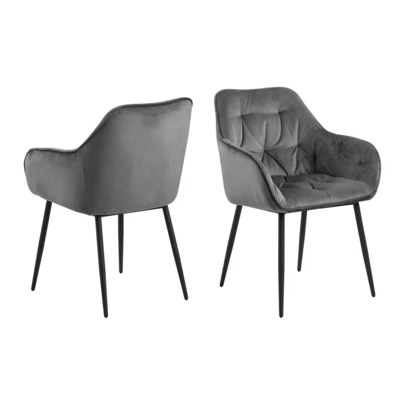 Chaise BROOKE velours avec accoudoirs