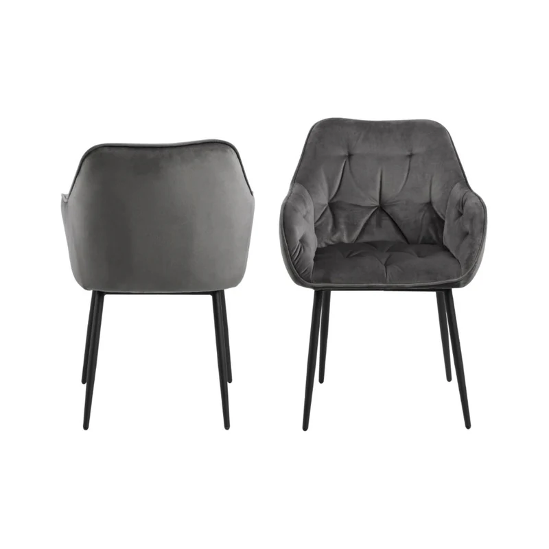Chaise BROOKE velours avec accoudoirs