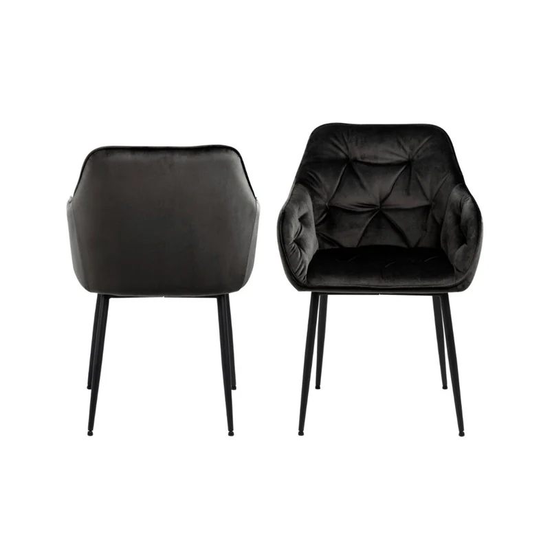 Chaise BROOKE velours avec accoudoirs