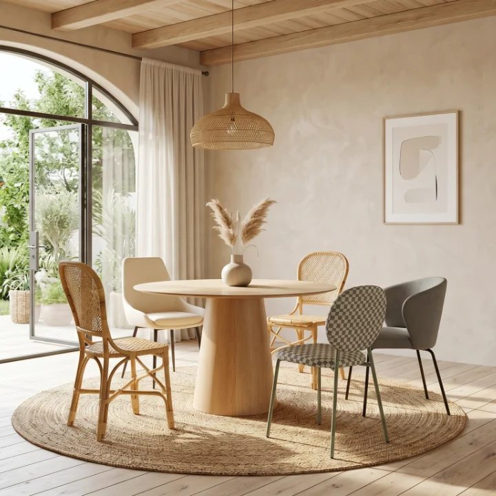 Chaise repas en rotin