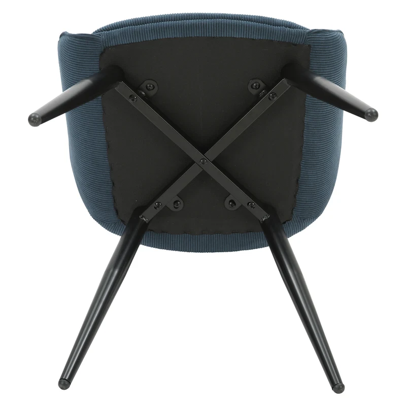 Fauteuil en velours côtelé bleu figuerolles
