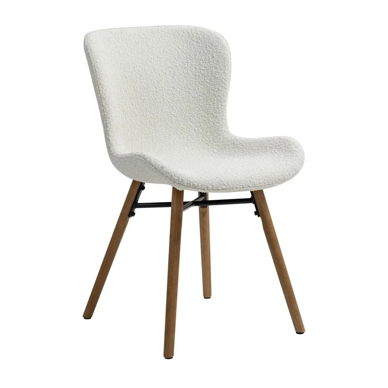 Chaise repas effet bouclette écru