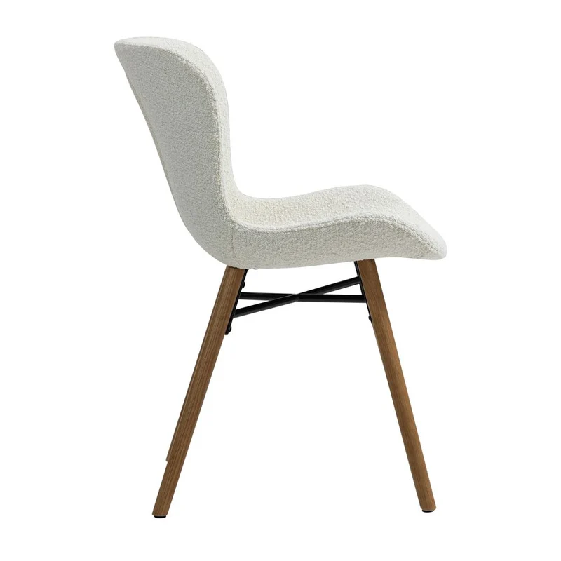 Chaise repas effet bouclette écru
