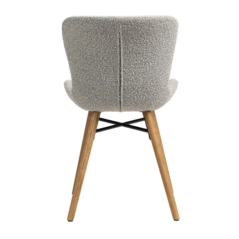 Chaise repas effet bouclette gris clair