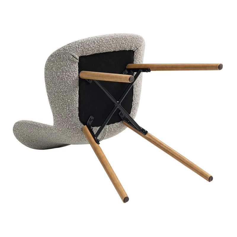 Chaise repas effet bouclette gris clair