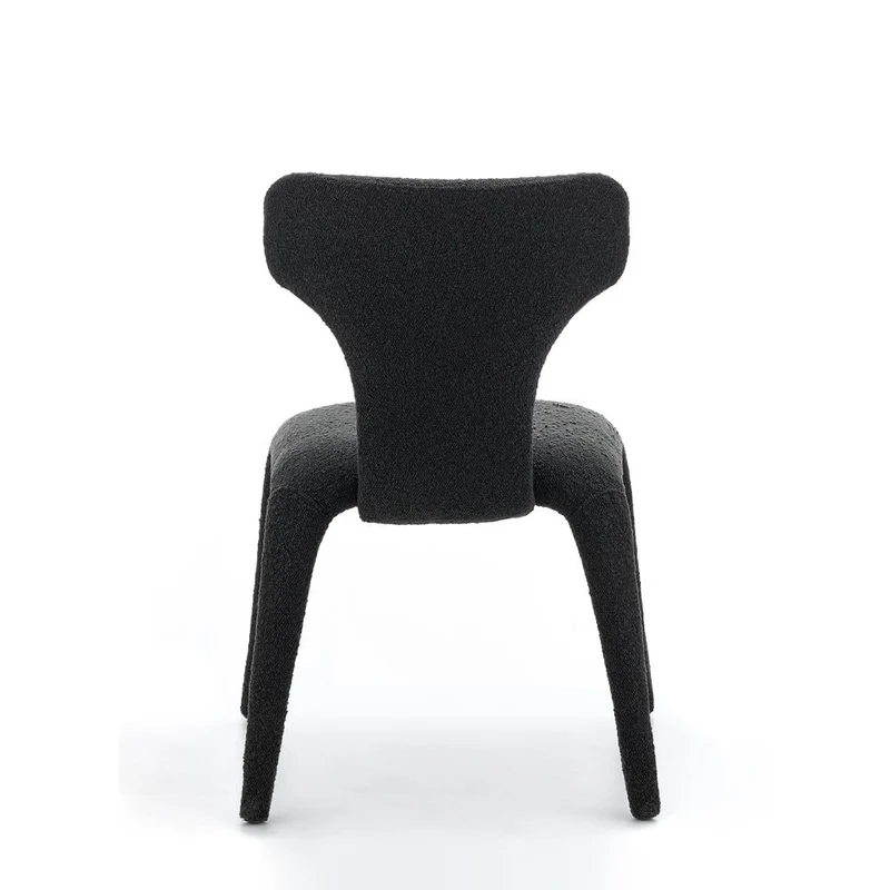 Chaise repas full bouclette rase gris foncé