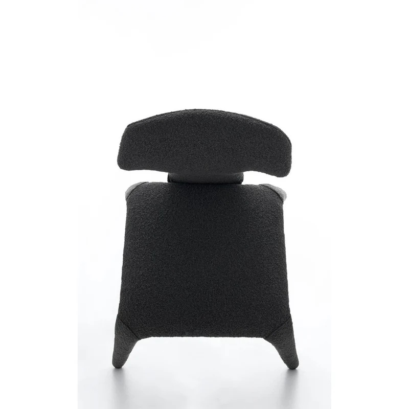 Chaise repas full bouclette rase gris foncé