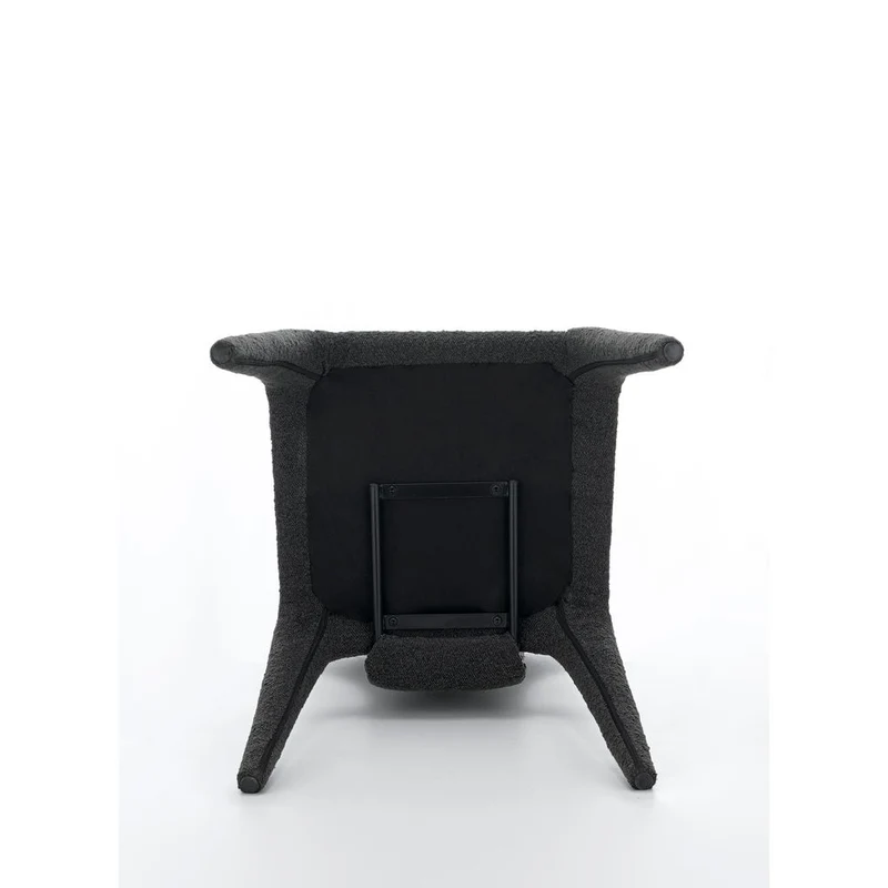 Chaise repas full bouclette rase gris foncé