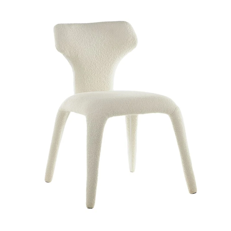 Chaise repas full bouclette rase écru