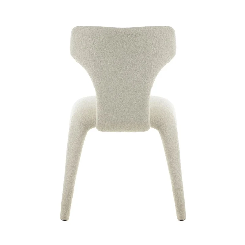 Chaise repas full bouclette rase écru