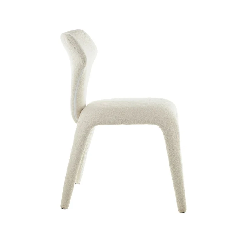Chaise repas full bouclette rase écru