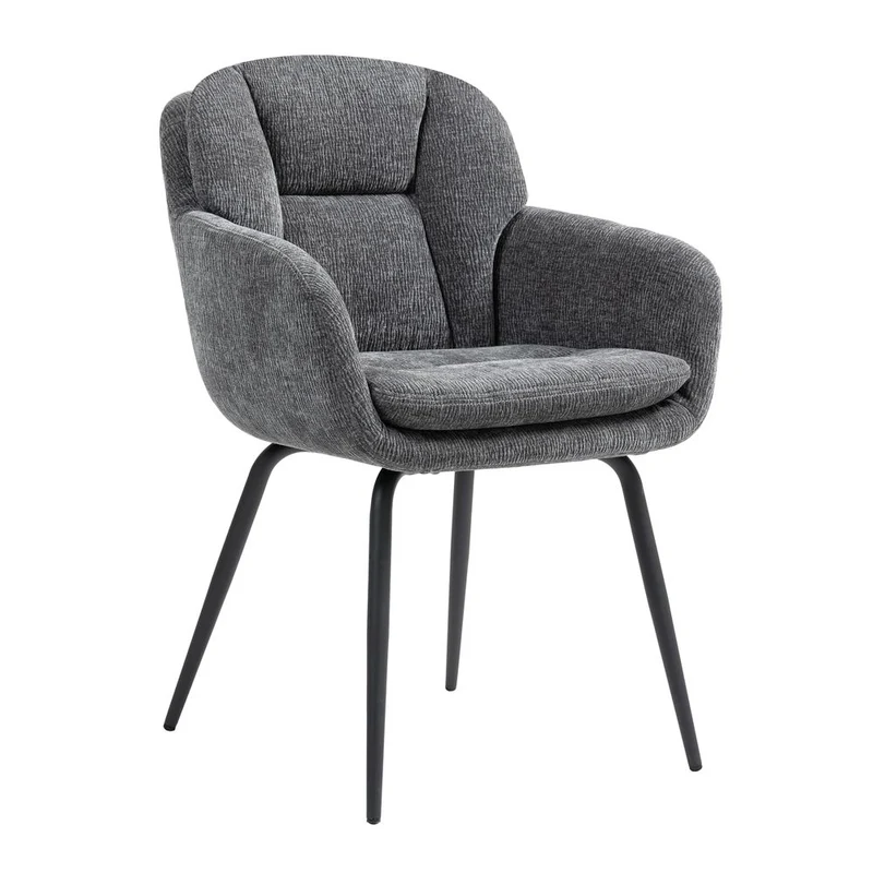Chaise accoudoirs gris foncé