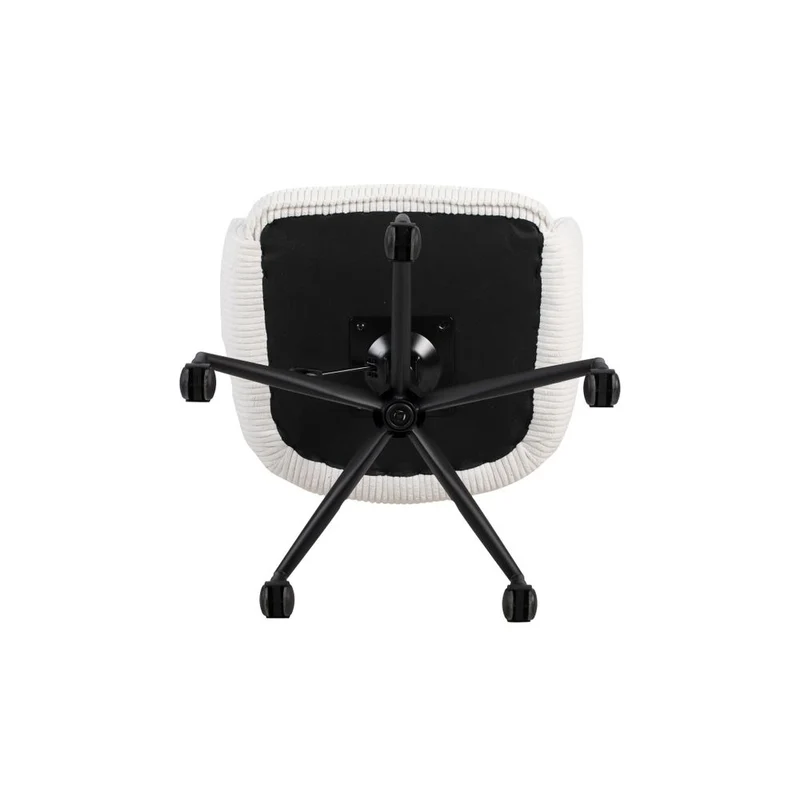 Chaise de bureau velours côtelé blanc