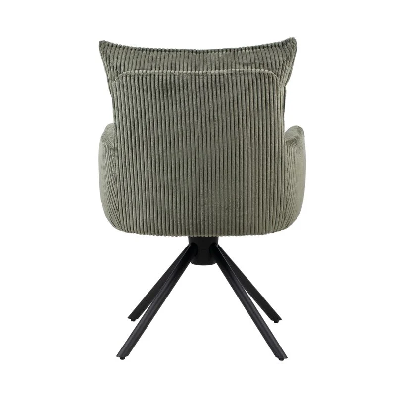 Chaise repas velours côtelé vert