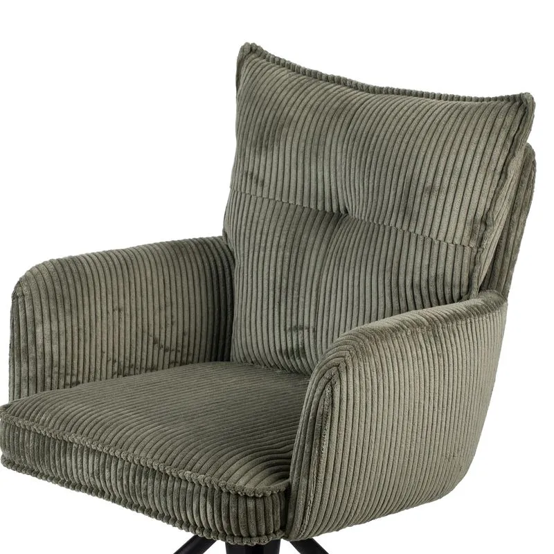 Chaise repas velours côtelé vert