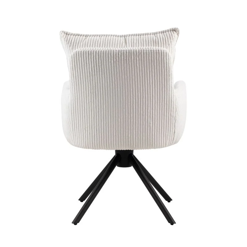 Chaise repas velours côtelé blanc