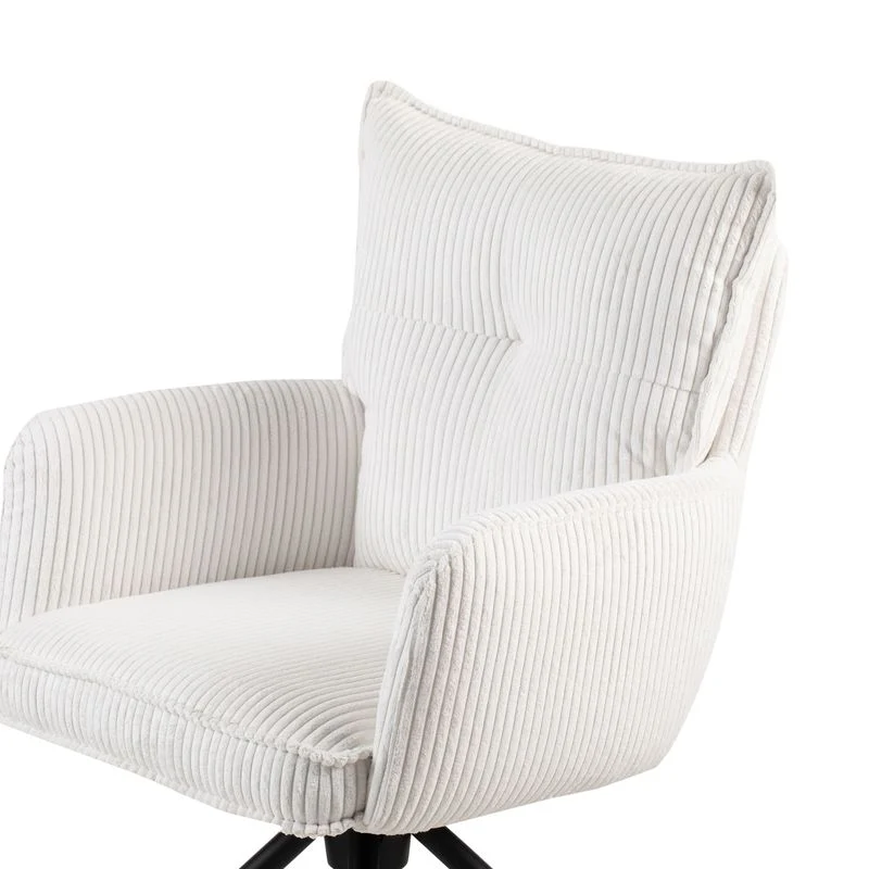 Chaise repas velours côtelé blanc