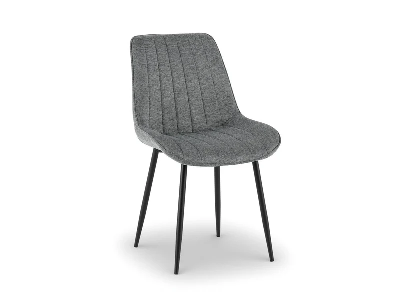 Lot de 4 chaises en tissu gris LOREVA