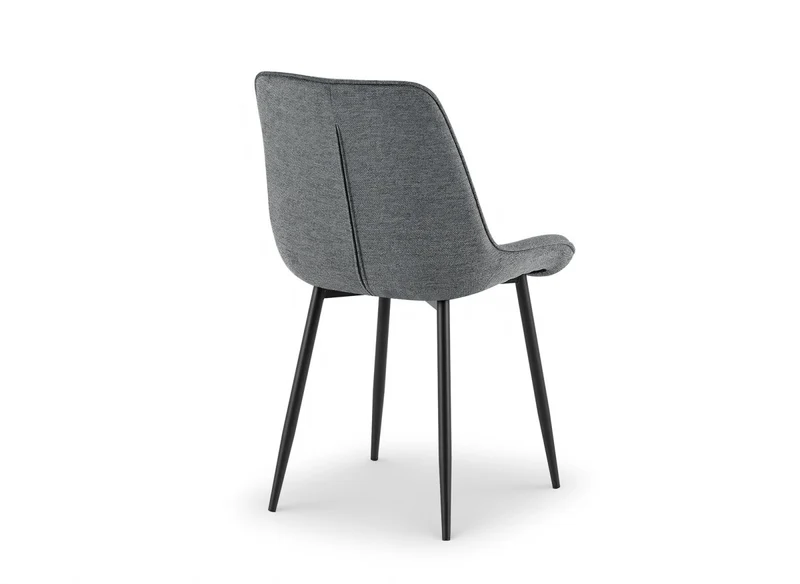 Lot de 4 chaises en tissu gris LOREVA