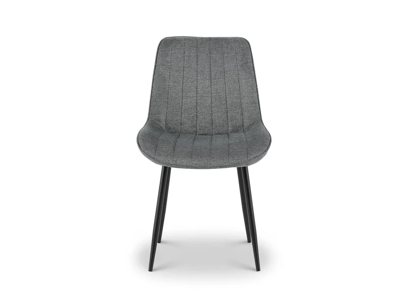Lot de 4 chaises en tissu gris LOREVA