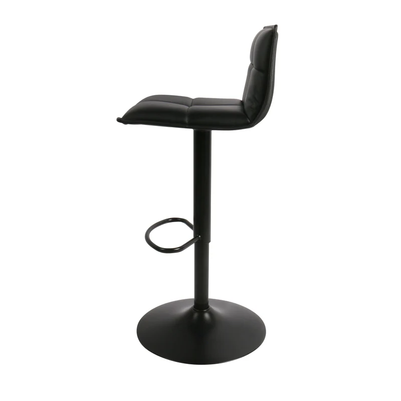 Chaise snack PU noir et pied piston noir