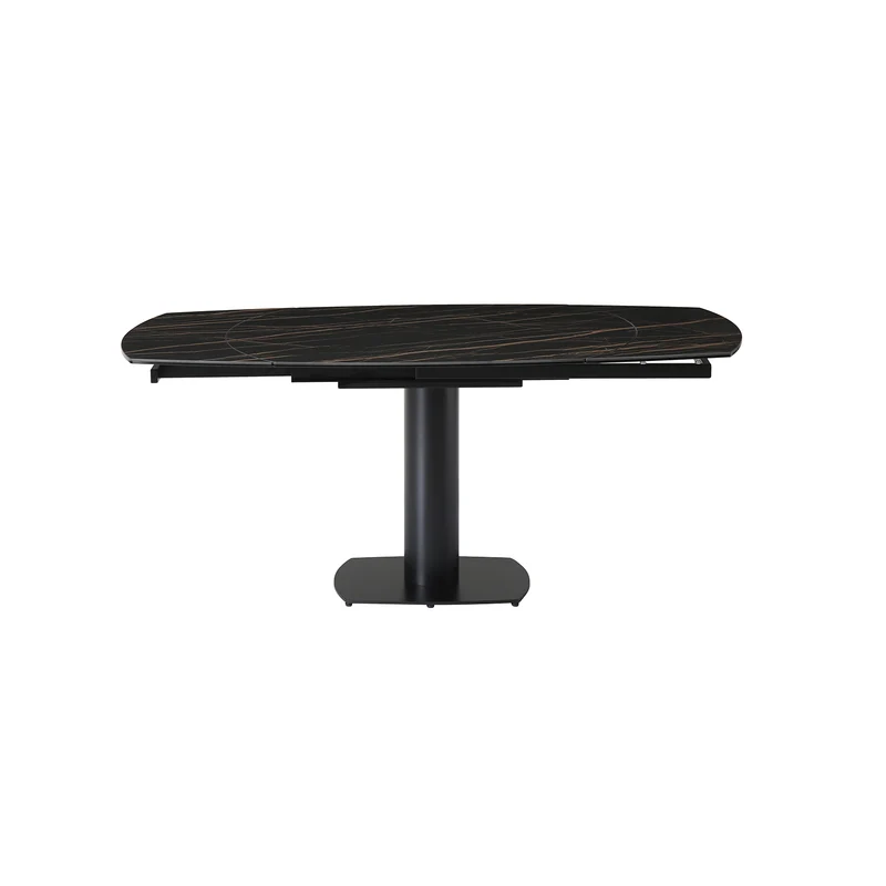 Table repas en céramique noir 120 cm avec allonge