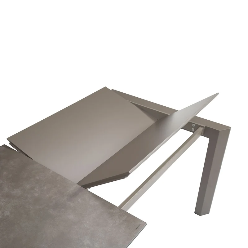 Table repas en céramique gris 160 cm avec allonge