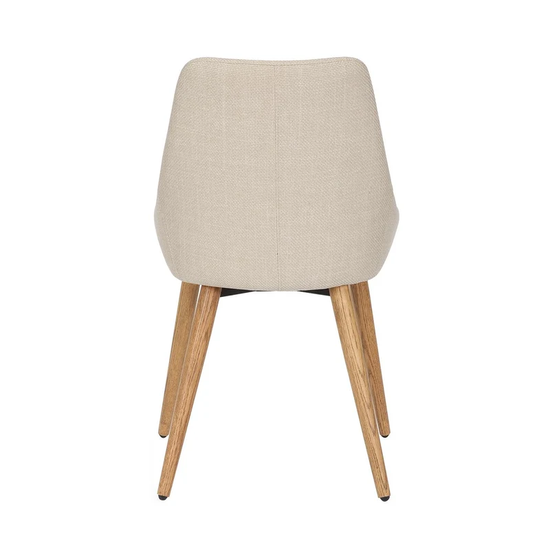 Chaise repas en tissu crème pied chêne