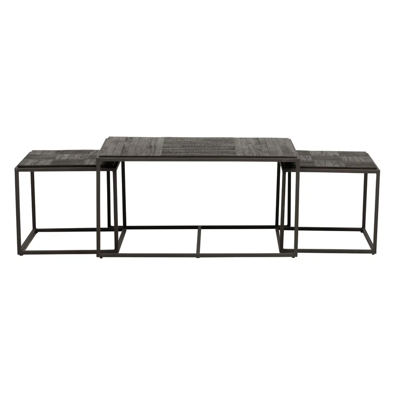 Tables basses gigognes teck recyclé - Set de 3
